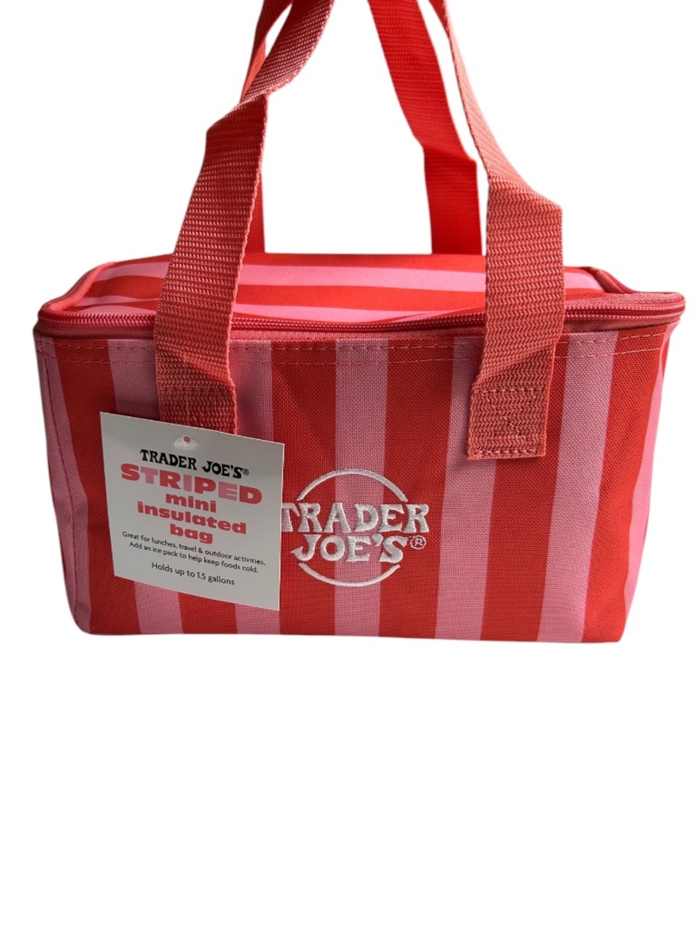 NWT Trader Joe's Striped Insulated Tote Bag NEW!